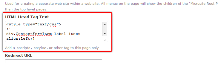 HTML Area