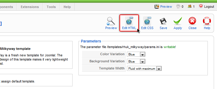 Joomla HTML
