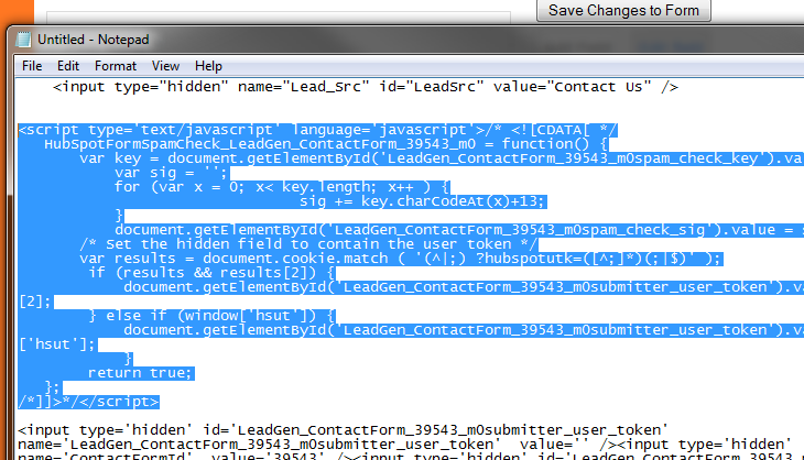 HubSpot Wordpress Form